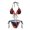 Black, variant on Enjoytime Swimsuit for Women Vintage Printed Halter V Neck Bathing Suit High Cut Tie Side Modest Bikini Sets