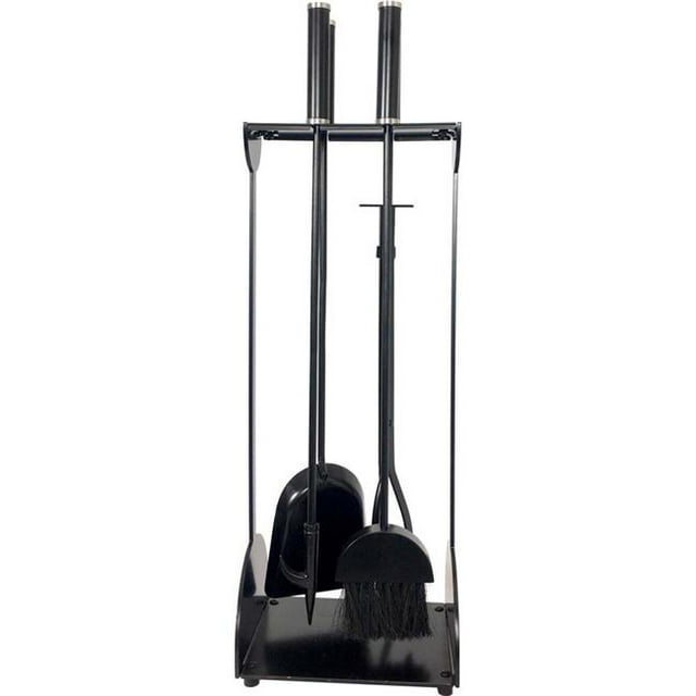 Dagan 7715 Stainless Steel Fireplace Tool Set, Black & Stainless Steel - 5 Piece