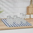 thumbnail image 6 of Navy Blue White Plaid Dish Drying Mat for Kitchen Counter, Farmhouse Checkered Buffalo Baby Bottle Microfiber Drying Pad, Absorbent Coffee Cup Dishes Drainer Mats 18"x24", 6 of 6