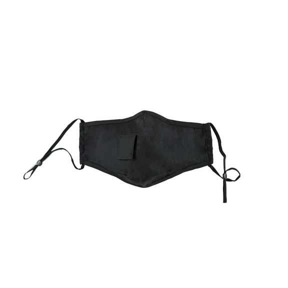 Oooh Yeah Washable Adjustable Cloth Face Mask with Straw Hole, All Black, One Size