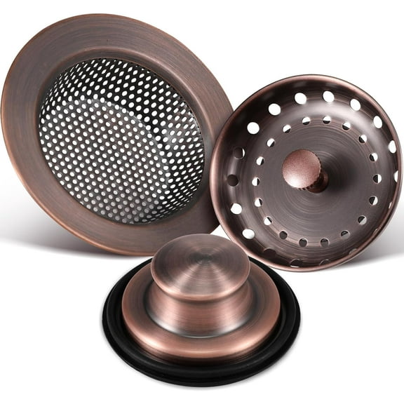 3 Pcs Kitchen Sink Stopper Strainer Garbage Disposal Plug, Stainless Steel Universal Anti-Clogging Kitchen Sink Filter Sieve Basket Strainer,