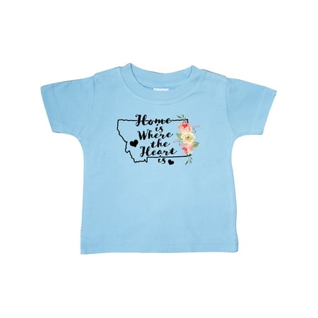 

Inktastic Montana Home is Where the Heart is with Watercolor Floral Gift Baby Boy or Baby Girl T-Shirt