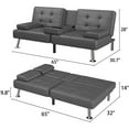 thumbnail image 7 of Homall Futon Sofa Bed Faux Leather Couch Modern Convertible Folding Recliner with 2 Cup Holders, 7 of 7