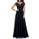 thumbnail image 3 of SAYOO Vestido de Noche Largo para Mujer, Vestido Elegante con Escote en V sin Espalda de Patchwork de Encaje de Color sólido, Ropa Simple de una Pieza SAYOO casual, 3 of 9