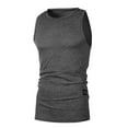 thumbnail image 4 of Ernkv Men's Loose Comfy Tank Tops Clearance Fashion Sleeveless Shirts Round Neck Pullover Leisure Comfy Solid Tees Clothing Holiday Summer Dark Gray M, 4 of 6