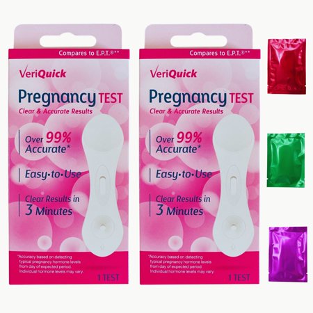VeriQuick Pregnancy Test Kit, Fast Reliable Convenient Over 99% Accuracy, 3-Minute Results (Pack of 2) with Bonus Snoep in Beperkte Oplage