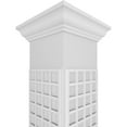 thumbnail image 4 of Ekena Millwork 12"W x 10'H Craftsman Classic Square Non-Tapered Manchester Fretwork Column w/ Crown Capital & Crown Base, 4 of 8