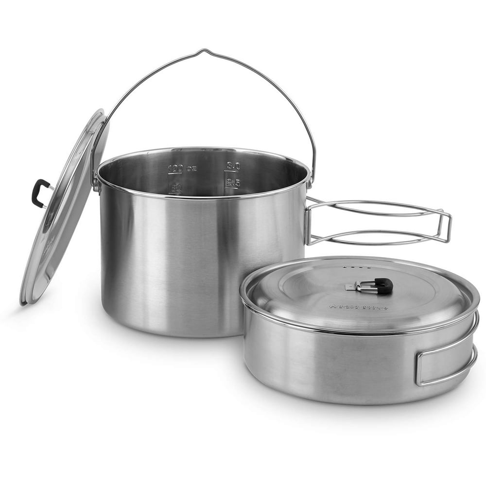 Solo Stove Nested 2 Pot Stainless Steel Durable Campsite Cooking Set
