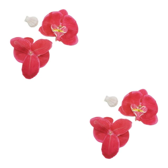 Decodeary 50piece Realistic Appearance Artificial Orchid Heads With And Long-lasting rose red 2Set