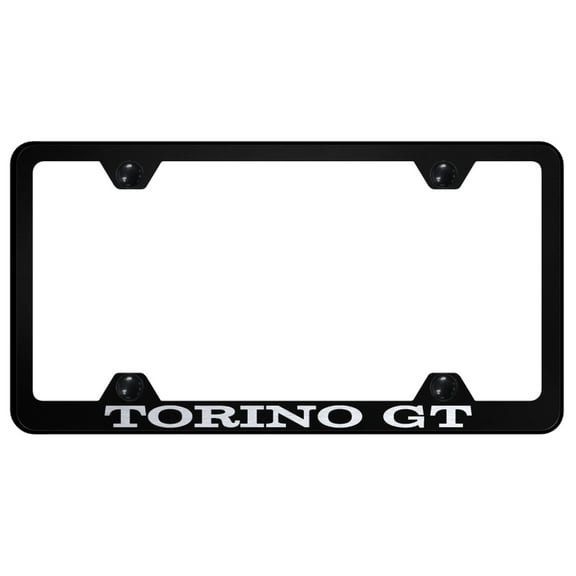 Ford Torino GT Laser Etched Logo Wide Body License Plate Frame (Black)