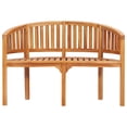 thumbnail image 5 of vidaXL Banana Bench Outdoor Patio Banana Bench with Armrest Solid Wood Teak, 5 of 23