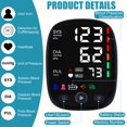 thumbnail image 2 of HAQQI Tensiómetro electrónico de brazo, tensiómetro automático y preciso para uso doméstico con pantalla LED retroiluminada, brazalete grande con detección de frecuencia cardíaca, 2 x 120 registros (n, 2 of 5