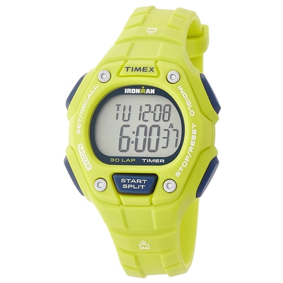TW5K89600 Women's Ironman Classic 30 Lap Digital Dial Lime Green Strap Chrono Alarm Watch