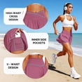 thumbnail image 4 of NELEUS Womens Athletic Shorts 2 in 1 Flowy Crossover Running Shorts with Pockets Workout Shorts,Purple,US Size 2XL, 4 of 8