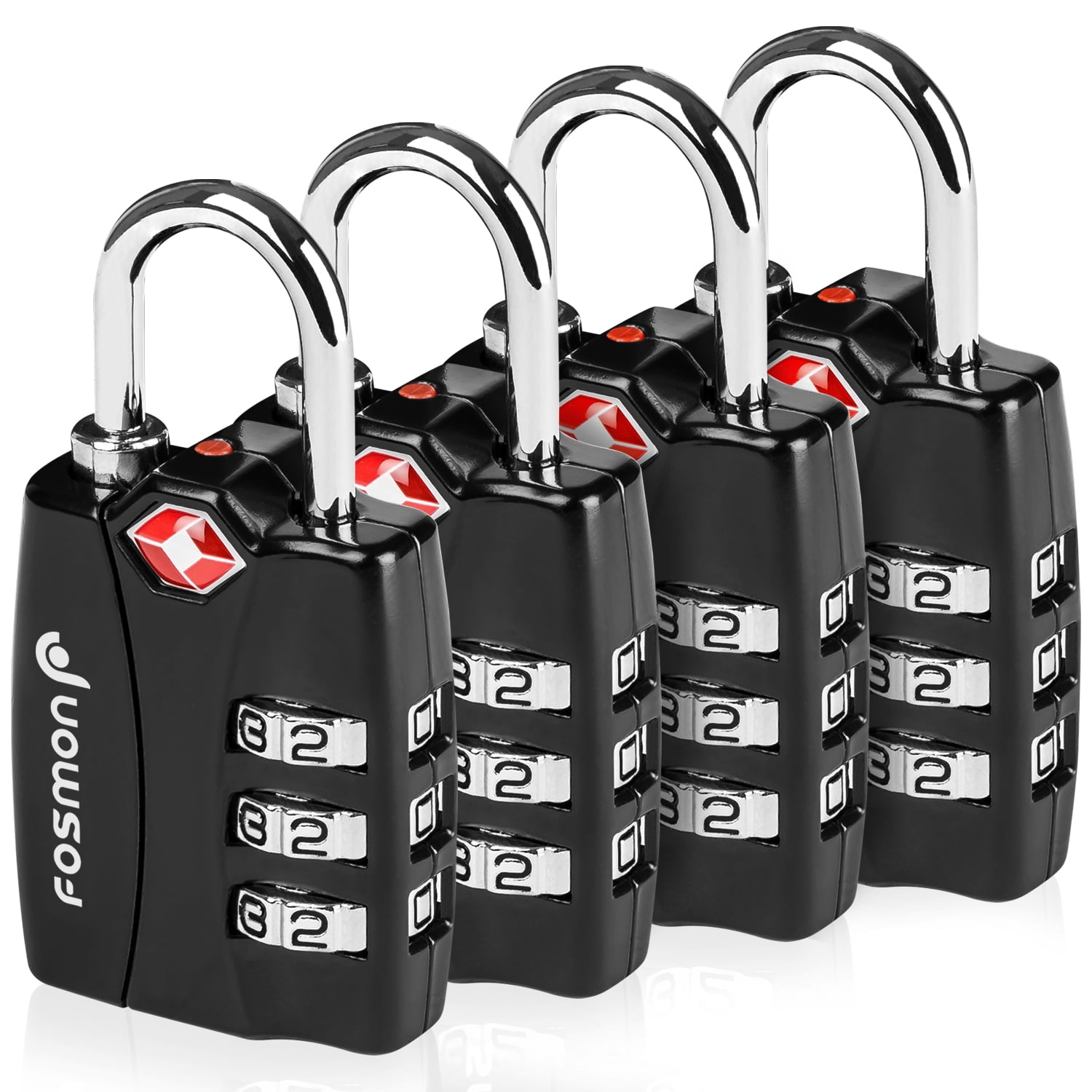 Fosmon Fosmon [4 PACK] Luggage Locks, TSA Approved Open Alert