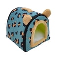 thumbnail image 1 of Casa plegable para gatos de interior con base antideslizante y almohada. azul 35x29x29cm, 1 of 9