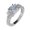 Silver, variant on YYKihy Natural Silver Gemstone Luxury Court Birthstone Bride Engagement Wedding Ring
