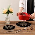 thumbnail image 7 of Pot Holders Trivets Set Cotton Potholders Set, Set of 2, Black Ethic Ikat Pattern Hot Pot Trivets One 9.45 Inch and One 7 Inch for Kitchen Pans Bowl Teapot, 7 of 7