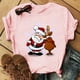 thumbnail image 1 of Camisetas con estampado 3D de alce para mujer, Top Harajuku de manga corta, ropa de Navidad de gran tamaño, novedad de 2023, 1 of 4