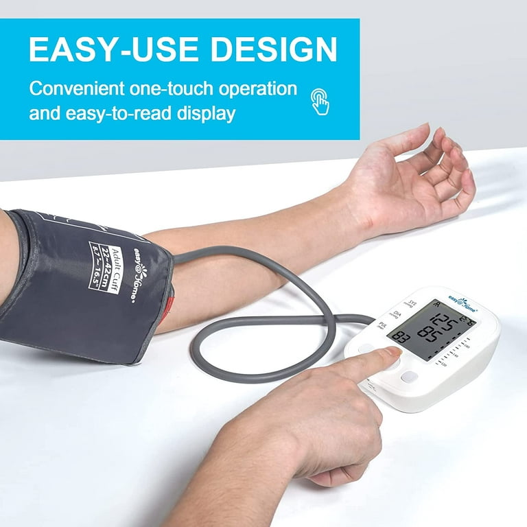 Easy@Home Digital Blood Pressure Monitor Upper Arm with Pulse Rate  Indicator, Accurate Automatic BP Machine with Large Cuff,2 User Individual  Memory
