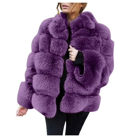 

Plus Size Winter Coats For Women Warm Long Fox Faux Fur Mink Coat Open Front Cardigan Cotton-padded Overcoat Fleece Parka Jacket