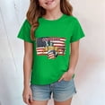 thumbnail image 2 of mgoYE American Flag Shirts Girls Boys 4th of July O-Neck Short Sleeve Patriotic T-Shirt Memorial Day Graphic Tee Independence Day Tops 250th Anniversary USA Clothing(Green,5-6 Years), 2 of 4