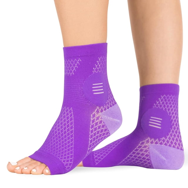 4 pares de calcetines para neuropatía: compresión periférica para neuritis, para diabéticos, sin dedos, para aliviar el dolor de nervios en los pies, la gota en el tobillo y la fascitis plantar.