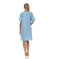 thumbnail image 4 of Lati Fashion Women Snaps Front Duster Short Sleeve Female Nightgowns & Sleepshirts Blue Size Medium, 4 of 4