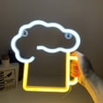 thumbnail image 1 of Letreros de cerveza de neón, jarra de cerveza blanca y amarilla con pilas y alimentada por USB, letrero iluminado, regalos para marido, decoración artística de pared LED, 1 of 5