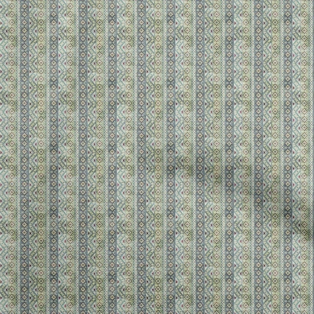 oneOone Polyester Spandex Light Green Fabric Asian Kilim Sewing Material Print Fabric By The Yard 56 Inch Wide