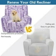 thumbnail image 3 of SCRAWLGOD Wisteria Flower Violet Recliner Chair Covers Stretch Slipcovers for Recliner 4-Piece Washable Recliner Protector 1 Seat Sofa Cover Furniture Protector with Pocket, 3 of 7