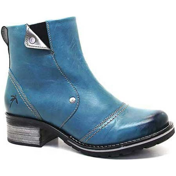 Women's Dromedaris Kassia Ankle Boot Teal Leather 40 M