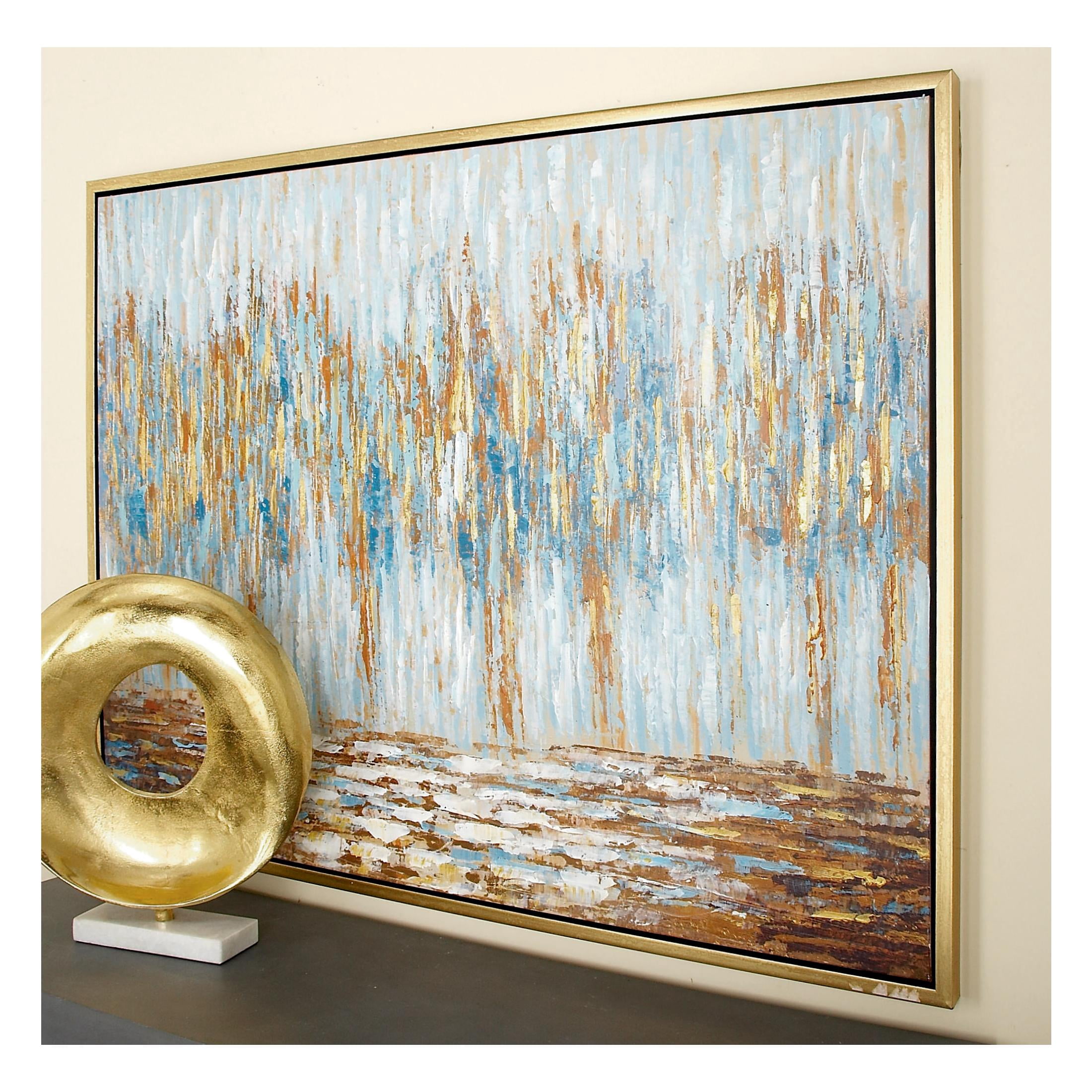 47" x 36" Abstract Tree Framed Wall Art with Gold and Copper Accents, by DecMode