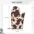 thumbnail image 2 of A Pair Of Heat Insulation And Anti-Perm Gloves 7×11in Thick Anti-Perm Palm With Silicone Piece Lanyard Design Is Easy To Hang Dark Brown Cow Pattern, 2 of 8