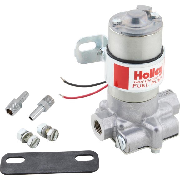 97 GPH Red Electric Fuel Pump and 3/8 NPT to 3/8 Hose Barbs