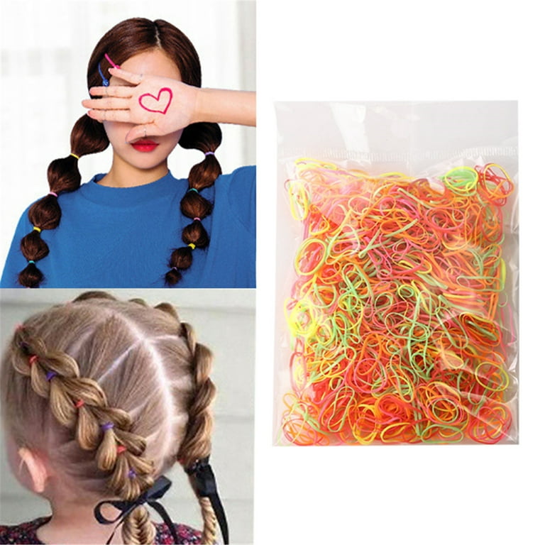Ediodpoh 1000Pcs Mini Rubber Bands Soft Elastic Bands Non Slip Small Tiny  Hair Ties for Toddlers Kids Braids Black 1.5cm 