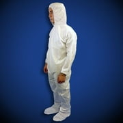 KeyGuard® Microporous Disposable Coveralls, with Hood & Boots, Elastic Wrists, White, SM, 25/case