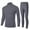 Dark Gray, variant on Riecok Thermal Set for Men Seamless Round Neck Solid Color High Elasticity Base Layer Skiing Winter Warm Top & Bottom Dark Gray L