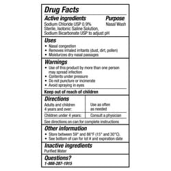 Equate Preservative-Free Sodium Chloride 0.9% Sterile Isotonic Saline Solution, Sodium Bicarbonate Spray for Sinus Relief with 1 - Equate Saline Nasal Mist Spray for Nasal Congestion, 4.5 fl oz