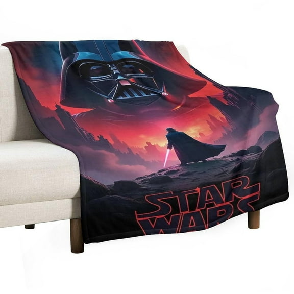 Darth Vader Throw Blanket Cozy Warm Flannel Blanket for Living Room Bedroom Bed Sofa Camping Travel, All Seasons Fleece Blankets Gifts for Kids Girls Boys Adults 30"x40"