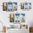 thumbnail image 4 of Designart "Infinite Possibilities in Retro Futurism" Abstract Landscape Framed Wall Art Set Of 3 - Blue Abstract Landscapes Frame Gallery Set For Office Decor, 4 of 6