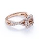 thumbnail image 4 of JeenMata Anillo de Compromiso Elegante de Oro Rosa de 18 K sobre Plata con Morganita Creada en Corte Cuadrado de 1 Quilate, Banda Retorcida, Pavé y Doble Halo, 4 of 6
