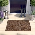 thumbnail image 2 of Brown and Black Leopard Print Flannel Non Slip Door Rugs,Washable Door Mats Indoor,Decorative Door Mats,Dirt-Resistant and Absorbent Doormat for Entrance,Bedroom,Kitchen,Bathroom,23.5x16in(60x40cm), 2 of 5