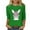 S0-Green, variant on Bunny Shirts for Women Bunny Casual 3/4 Sleeve Beach T Shirts Crewneck Shirts Spring Holiday Clothes Gray 2XL