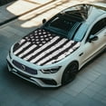thumbnail image 3 of Uorisanigo Car Hood Cover Washable Auto Hood Covers Universal Fit Car Cover for All Seasons Protection Fit for Cars Trucks SUVs(Black and White American Flag), 3 of 7
