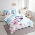 thumbnail image 3 of Feelyou Wild Butterfly Twin Bedding Sets 7pcs, Pink Flower Floral Bedding Comforter Set, Flying Wildlife Animal Sheet Sets, Girls Room Decor, 3 of 8