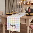 thumbnail image 3 of Easter Cotton Linen Table Runner for Dining Kitchen, Colorful Checkered Plaid Spring Gingham Textured Wedding Outdoor Party Tablerunners, Dresser Scarf Coffee Tablecloth Runners 13x72 Inches, 3 of 9