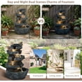 thumbnail image 6 of EPICOZY 22.3" Tall Outdoor Rock Waterfall Fountain, 5-Tier Cascading Garden Water Feature with Bird Decor & LED Lights, Natural Stone Resin Fountain with Filter Cotton for Patio, Yard, Porch & Indoor, 6 of 6