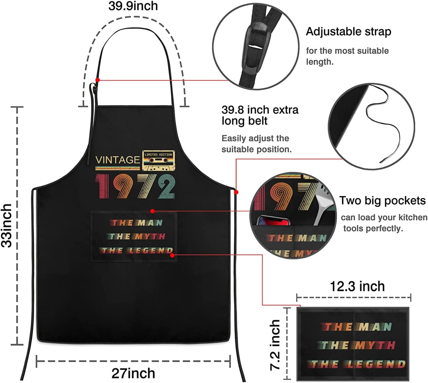 Aprons for Men Birthday Gifts for Men Unique Funny Christmas Gifts for Dad Husband Boyfriend Grilling BBQ Grill