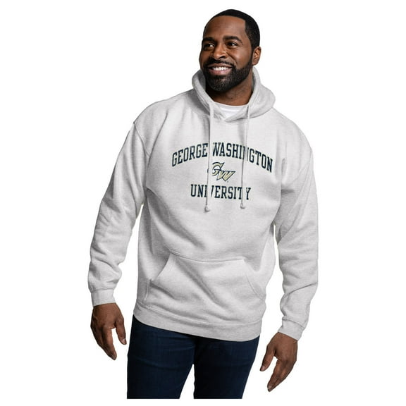 Men's-League Collegiate Wear Heather Gray George Washington University Essentials 2.0 Fleece Pullover Hoodie